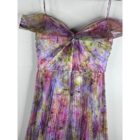 Theia Purple Wisteria Gown Organza Strapless A-line Maxi Dress Size 4 NWT - Picture 6 of 10